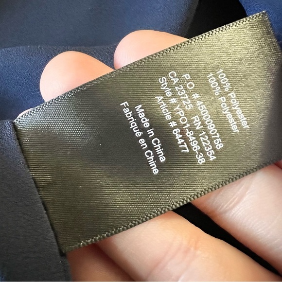 ARITZIA BABATON Navy Wallace Dress Wrap Size Small Chiffon Flowy - Picture 8 of 9